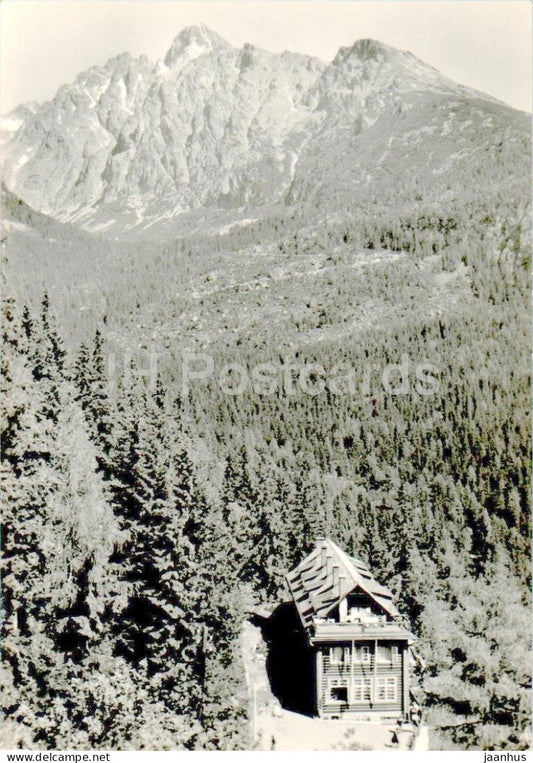 Vysoke Tatry - Bilikova chata v pozadi Lomnicky Stit - cottage - Slovakia - Czechoslovakia - used - JH Postcards
