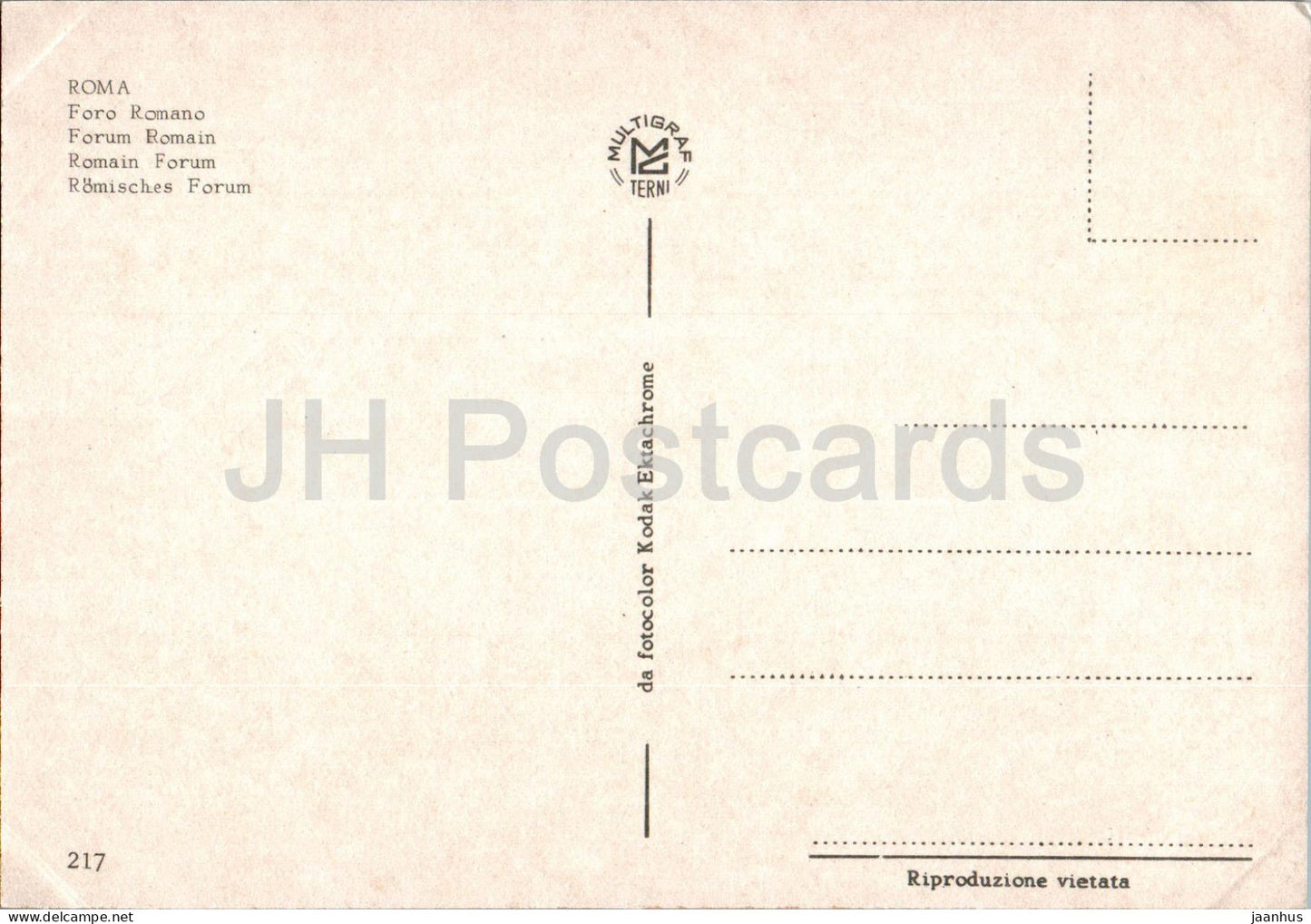 Roma - Rome - Foro Romano - Roman Forum - ancient world - 217 - Italy - unused