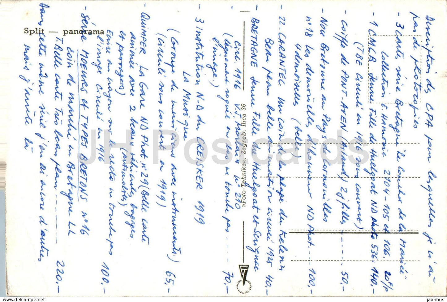 Split - panorama - Foto Tehnika - Yougoslavie - Croatie - occasion 