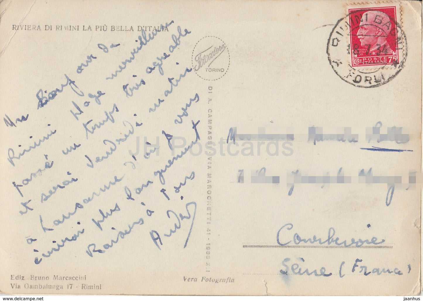 Rimini - Piazzale del Kursaal - 2 - Italy - 1934 -used