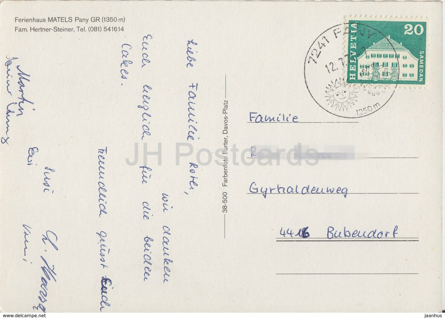 Ferienhaus Matels Pany - 1971 - Switzerland - used