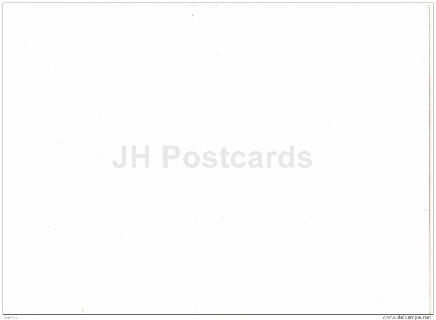 New Year Greeting Card - girl - clock - mushrooms - old postcard reproduction - Estonia - unused - JH Postcards