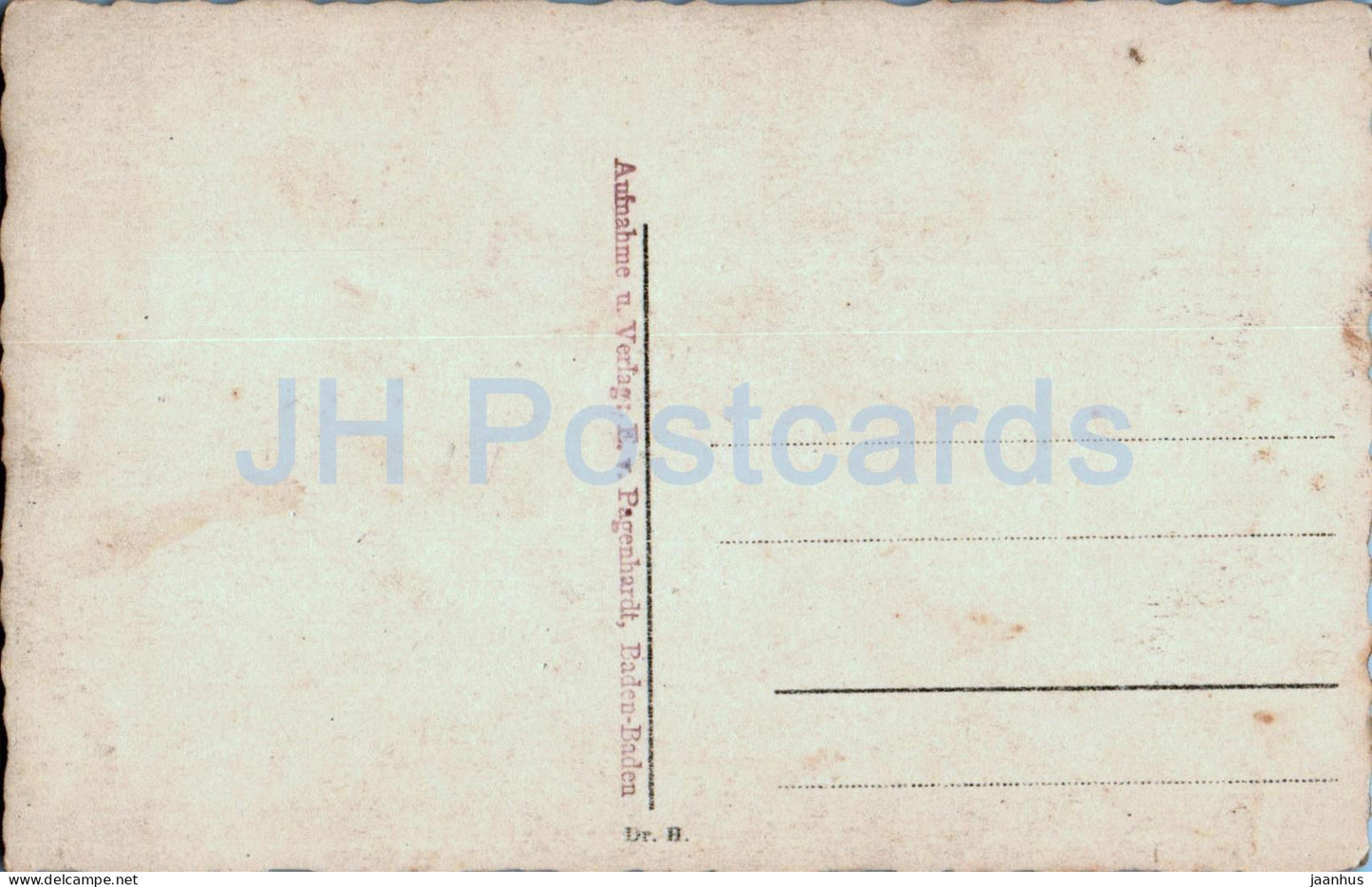 Im Park - Baden Baden - E v Pagenhardt - carte postale ancienne - Allemagne - inutilisée 
