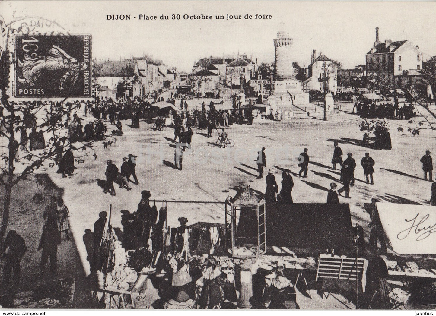 Dijon - Place du 30 Octobre un jour de foire - REPRODUCTION - France - unused - JH Postcards