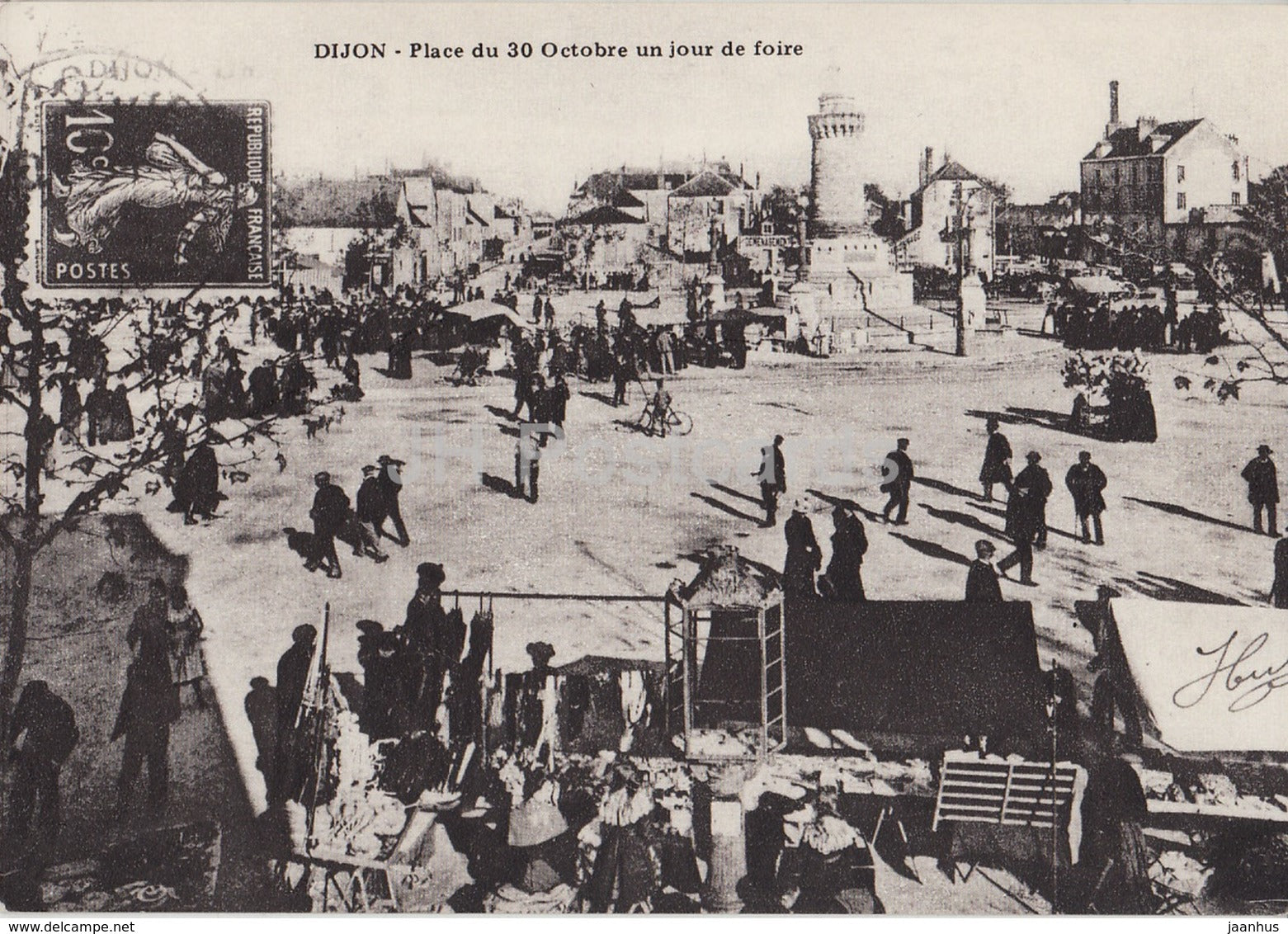 Dijon - Place du 30 Octobre un jour de foire - REPRODUCTION - France - unused - JH Postcards