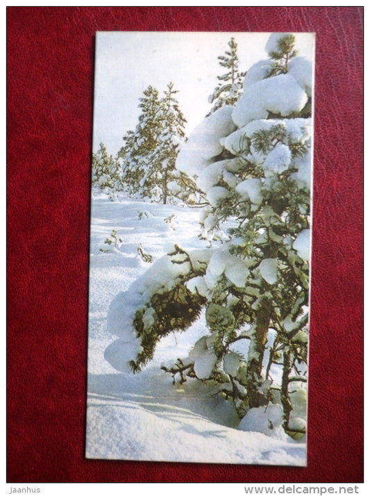 New Year Greeting card - winter landscape - 1983 - Estonia USSR - used - JH Postcards
