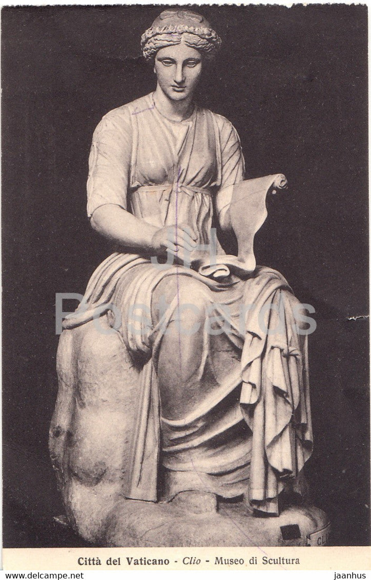 sculpture - Citta del Vaticano - Clio - Museo di Scultura - art - old postcard - 1937 - Italy - used - JH Postcards