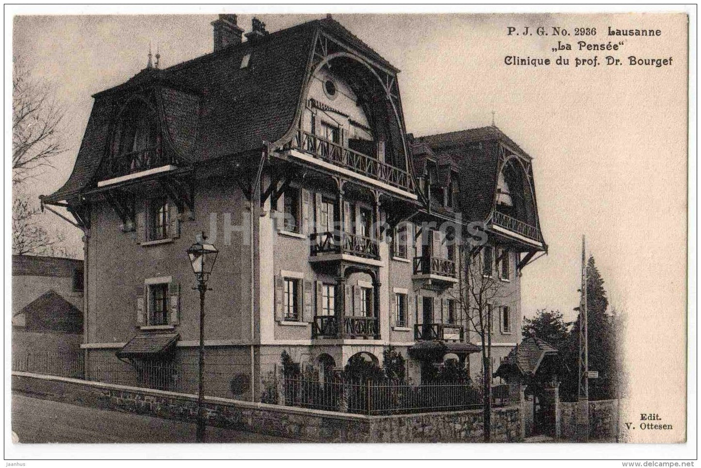 La Pensee - Clinique du prof. Dr. Bourget - clinics - Lausanne - No 2963 - Switzerland - old postcard - unused - JH Postcards