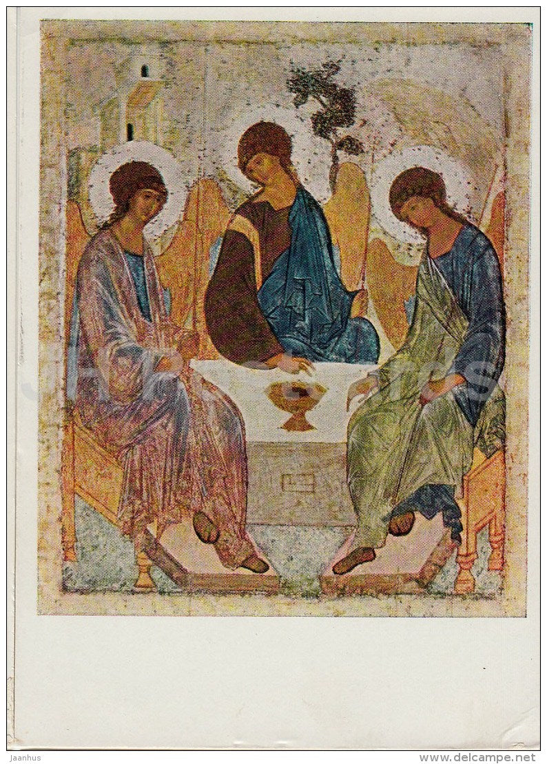 icon by Andrey Rublev - Trinity , 1411 - 1967 - Russia USSR - unused - JH Postcards