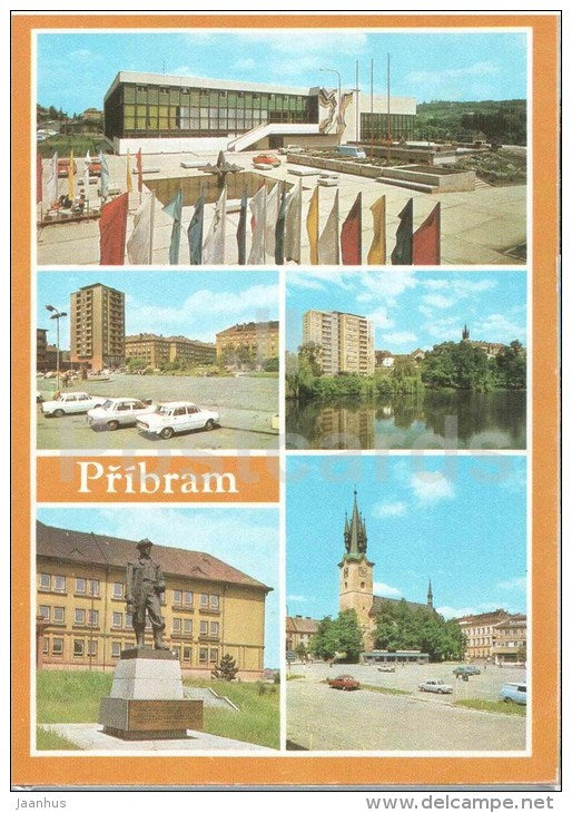 Pribram - monument - town views - architecture - Czechoslovakia - Czech - unused - JH Postcards