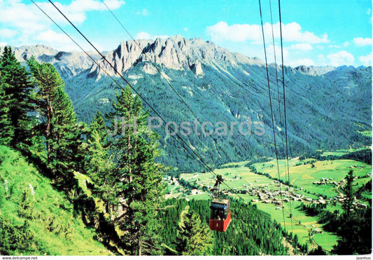 Vigo di Fassa 1382 m - Veduta Ciampedie - Gruppo dei Monzoni - cable car - Italy - unused - JH Postcards