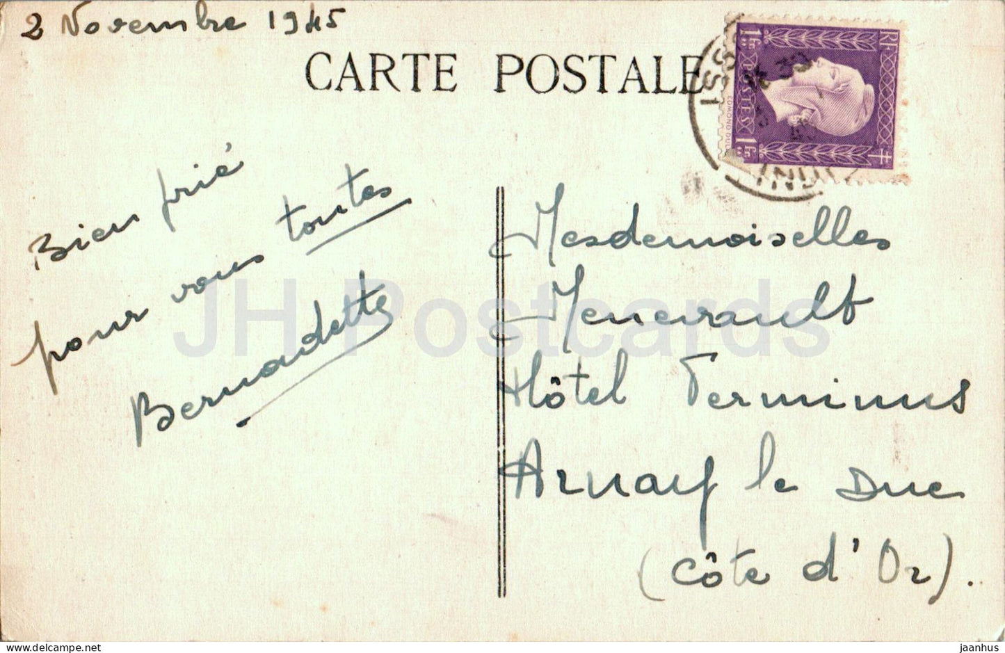 Parc du Pèlerinage de ND du Sacre Cour - Issoudun - Statue de Notre Dame - 21 - carte postale ancienne - 1945 - France - occasion 