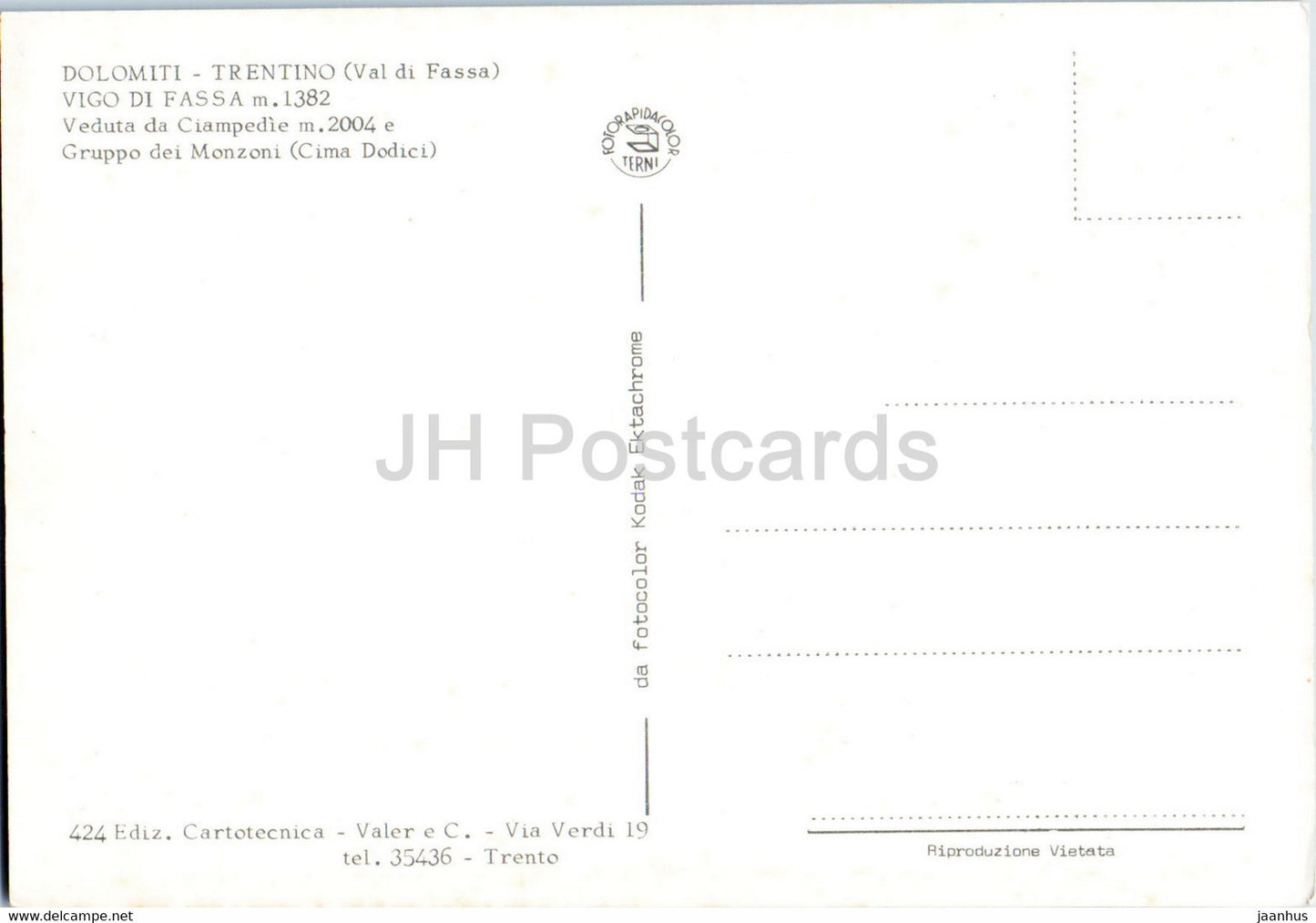 Vigo di Fassa 1382 m - Veduta Ciampedie - Gruppo dei Monzoni - téléphérique - Italie - inutilisé