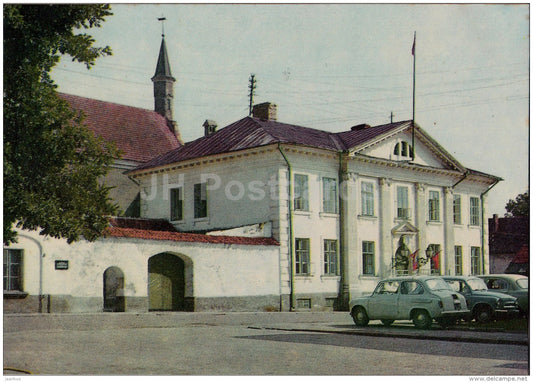 Town Hall - car Zaporozhets - Pärnu - 1968 - Estonia USSR - unused - JH Postcards