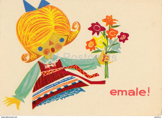 illustration by I. Sampu-Raudsepp - To the Mother - 1969 - Estonia USSR - unused - JH Postcards