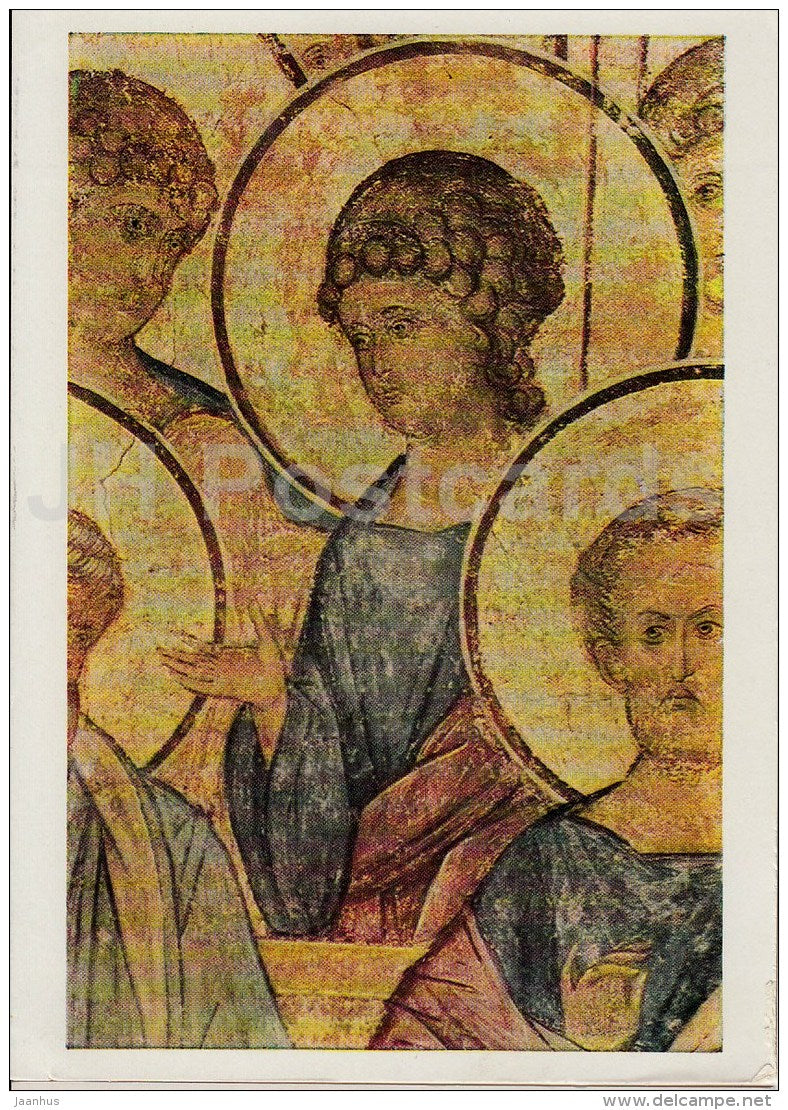 icon by Andrey Rublev - St. Luke and the angels , 1408 - Last Judgment - 1967 - Russia USSR - unused - JH Postcards