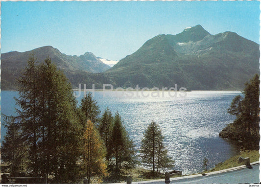 Blick von der Strasse Sils Maloja - Silsersee - Piz della Margna - Switzerland - unused - JH Postcards