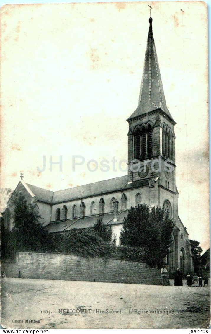 Hericourt - L'Eglise catholique - church - 1103 - old postcard - France - used - JH Postcards