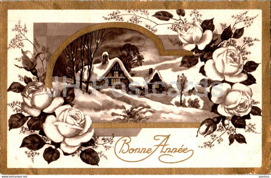 New Year Greeting Card - Bonne Anne - Serie 200 - old postcard - France - used - JH Postcards