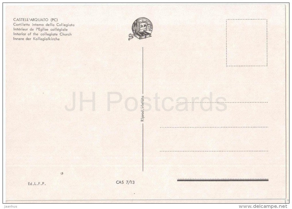 Cortiletto interno della Collegiata - Castell`Arquato - Piacenza - Emilia-Romagna - CAS 7/13 - Italia - Italy - unused - JH Postcards
