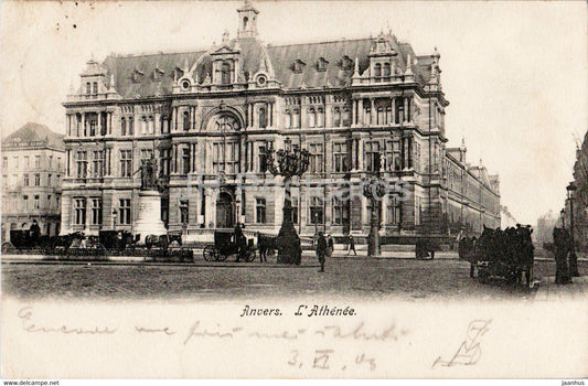 Anvers - Antwerpen - L Athenee - horse carriage - old postcard - 1903 - Belgium - used - JH Postcards
