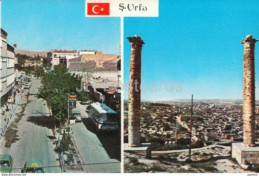 S Urfa - bus - ruins - 1987 - Turkey - used - JH Postcards
