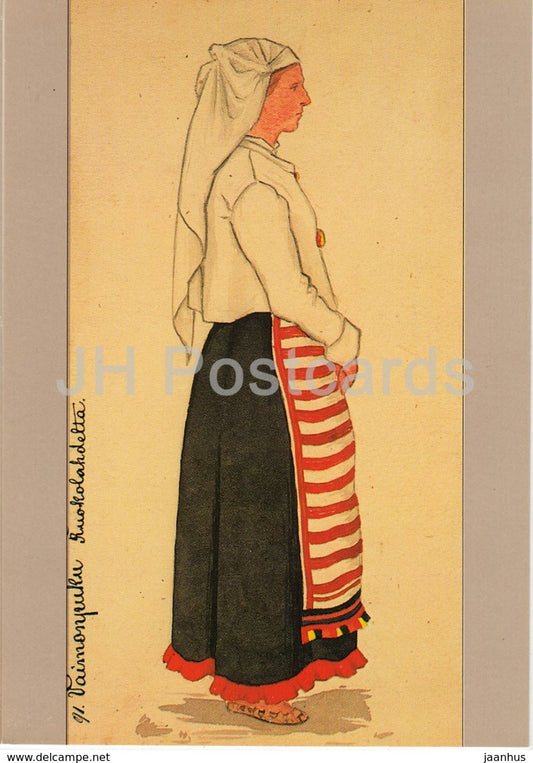 Ruokolahti Woman - Agathon Reinholm - Finnish folk costumes - reproduction - Finland - unused - JH Postcards