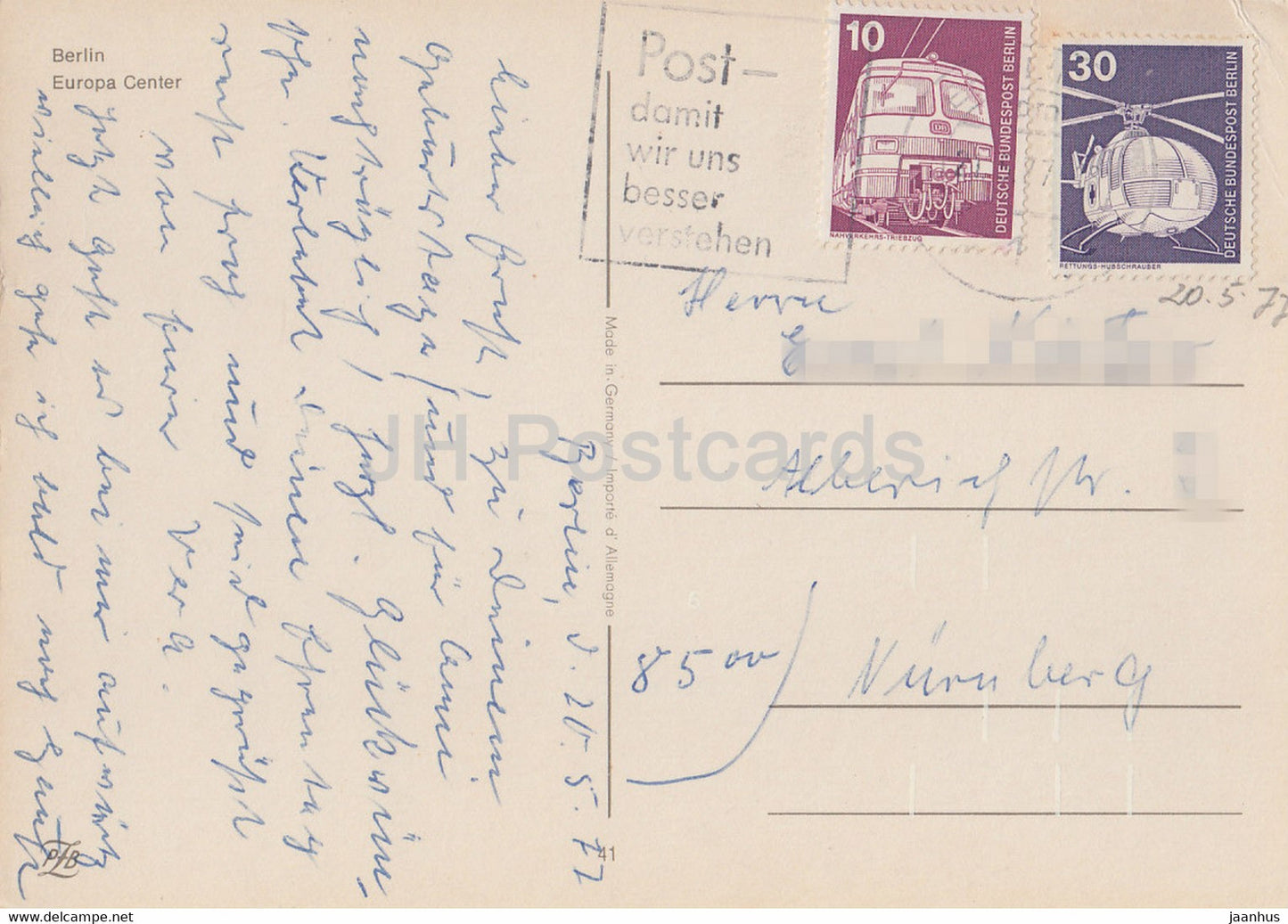 Berlin - Europa Center - 1977 - Allemagne - occasion