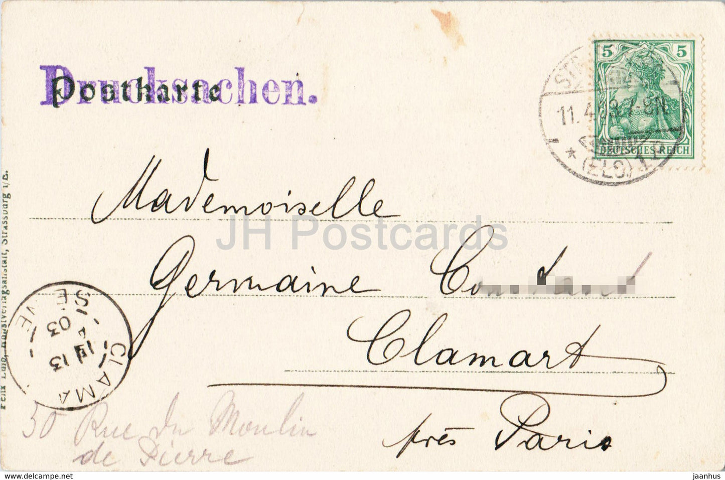 Strassburg - Strasbourg - Munsterbeleuchtung am 8 Marz 1903 - Drucksachen - old postcard - 1903 - France - used