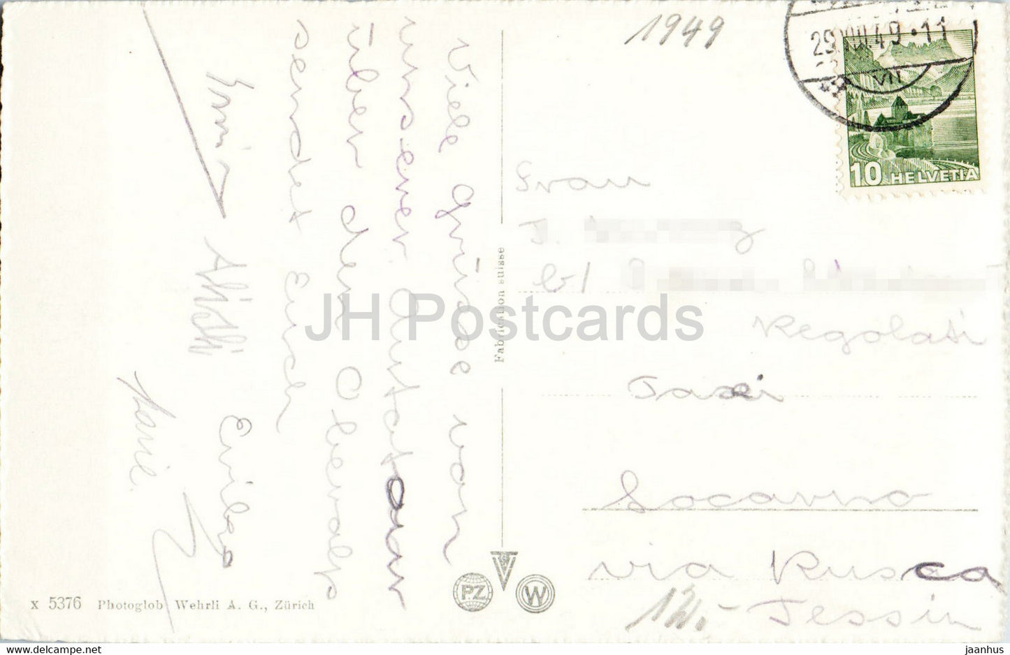 Andermatt 1444 m gegen das Unteralptal - 5376 - 1949 - carte postale ancienne - Suisse - utilisé