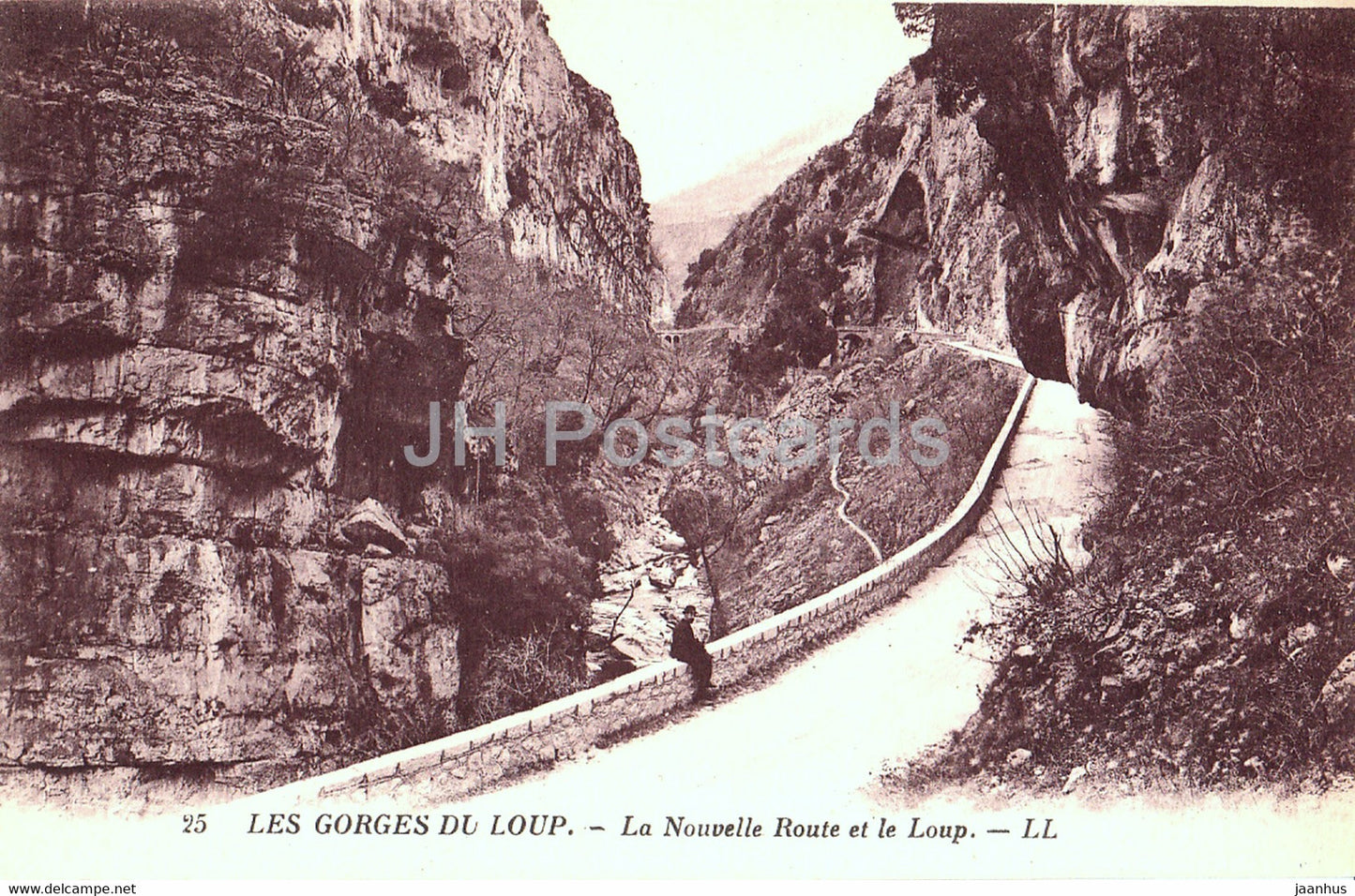 Les Gorges du Loup - La Nouvelle Route et le Loup - 25 - old postcard - France - unused - JH Postcards