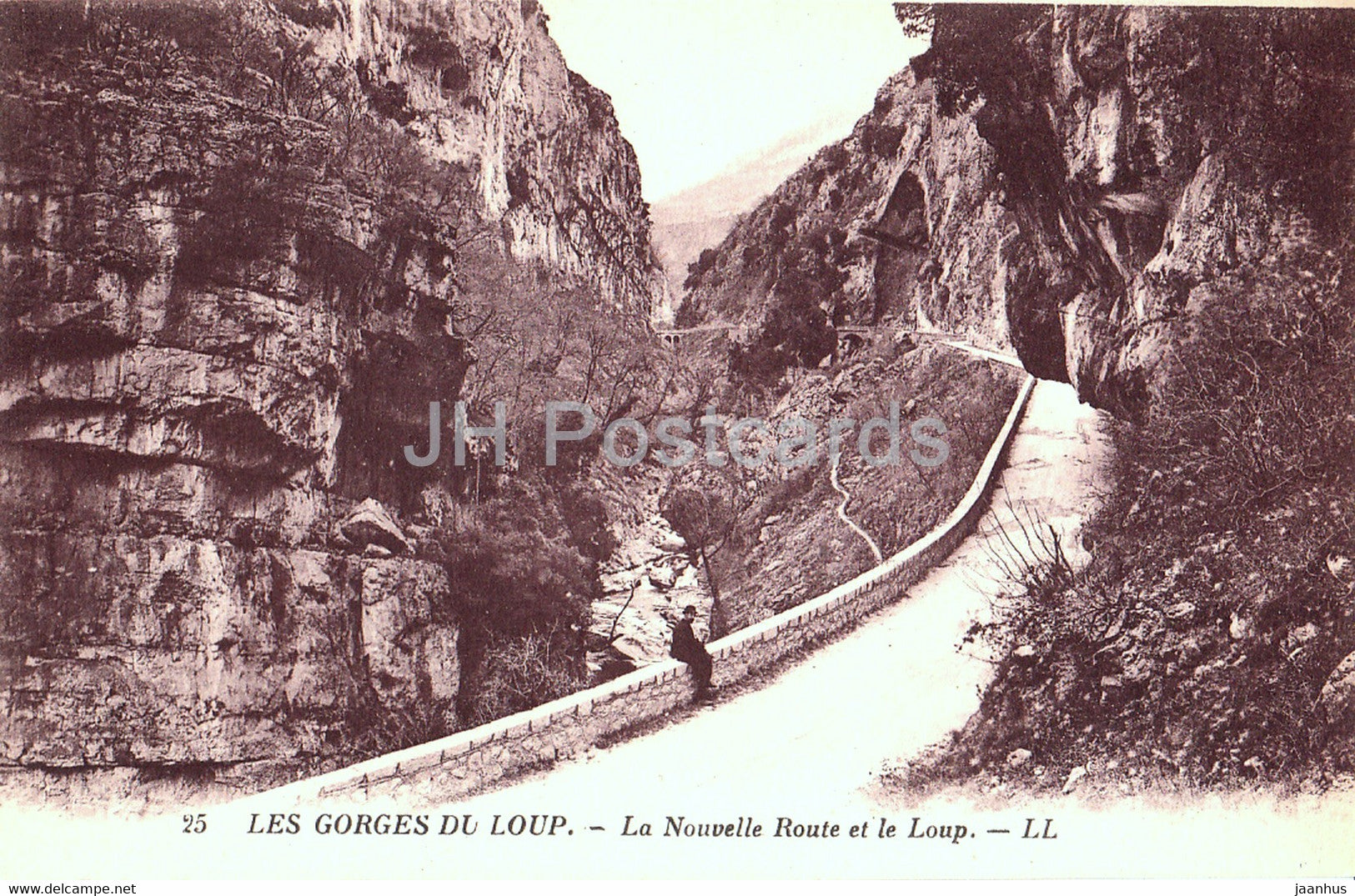 Les Gorges du Loup - La Nouvelle Route et le Loup - 25 - old postcard - France - unused - JH Postcards