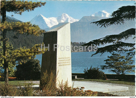 Oberhofen am Thunersee - Winston Churchill Gedenkstein - monument - 8303 - 1974 - Switzerland - used - JH Postcards