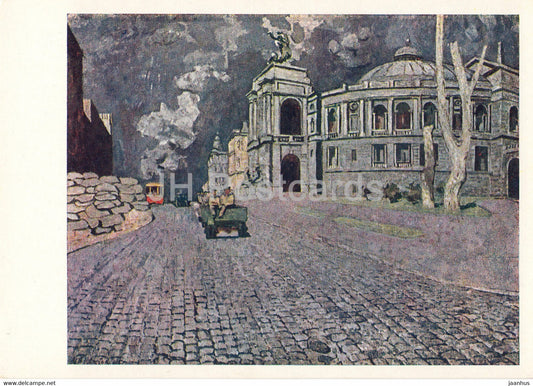 Guarding the World - painting by L. Mezhberg - Odessa . 1941 - truck military - art - 1965 - Russia USSR - unused - JH Postcards