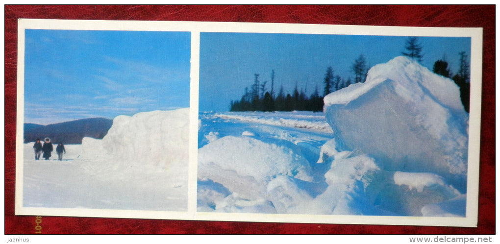 in ice - on Lake Baikal - 1975 - Russia USSR - unused - JH Postcards