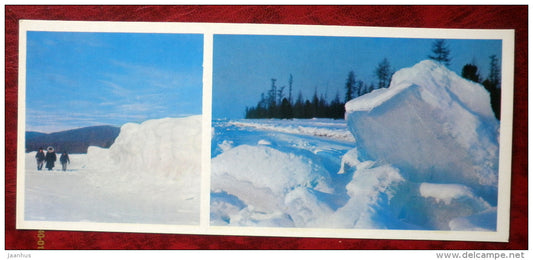 in ice - on Lake Baikal - 1975 - Russia USSR - unused - JH Postcards
