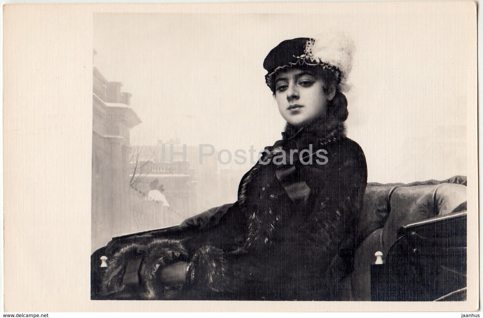 painting by I. Kramskoy - Unknown Woman - 1963 - Russia USSR - unused - JH Postcards