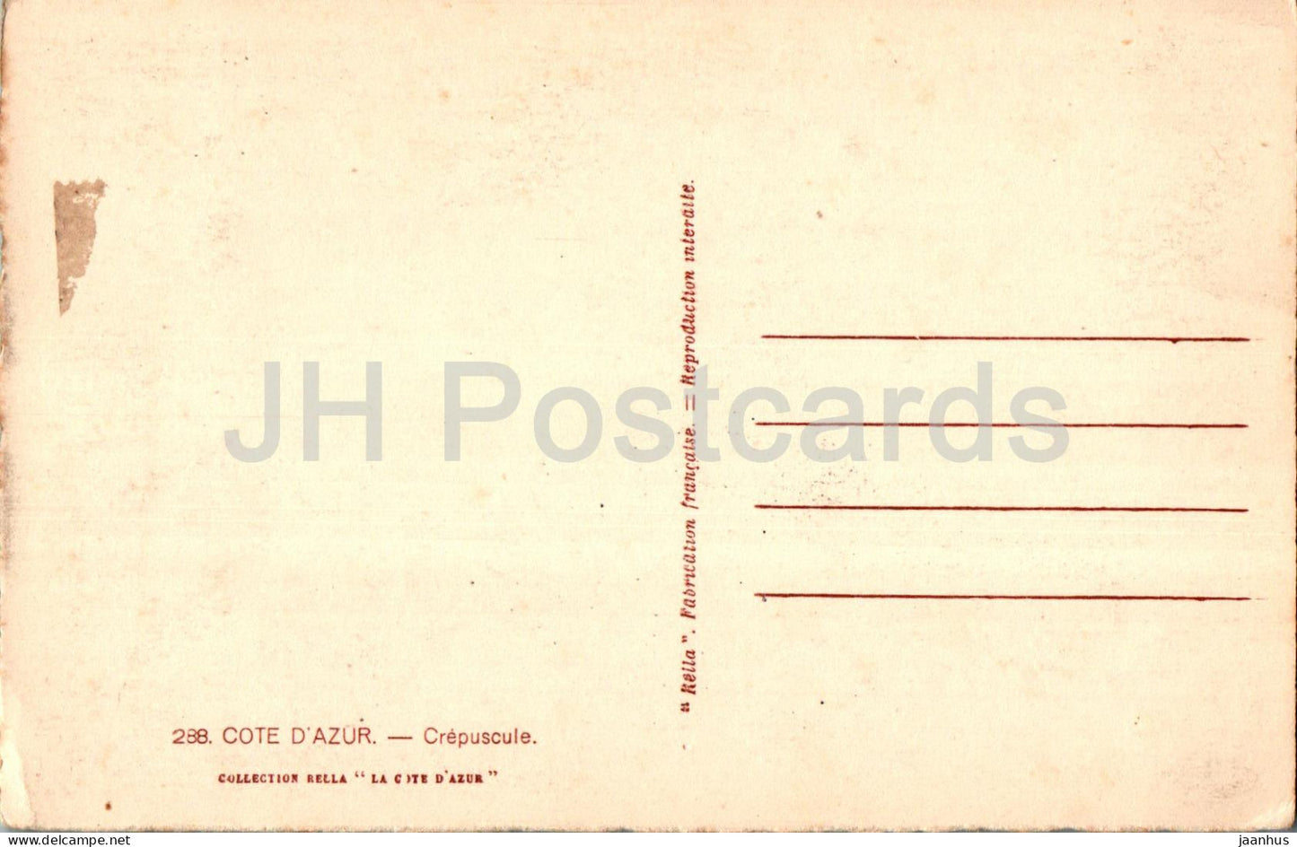 Cote d'Azur - Crepuscule - Dämmerung - 288 - alte Postkarte - Frankreich - unbenutzt 