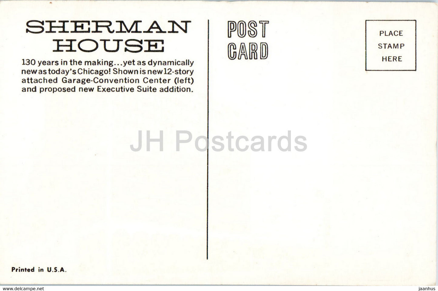 Sherman House - in the swinging heart of Chicago's Loop - USA - unused