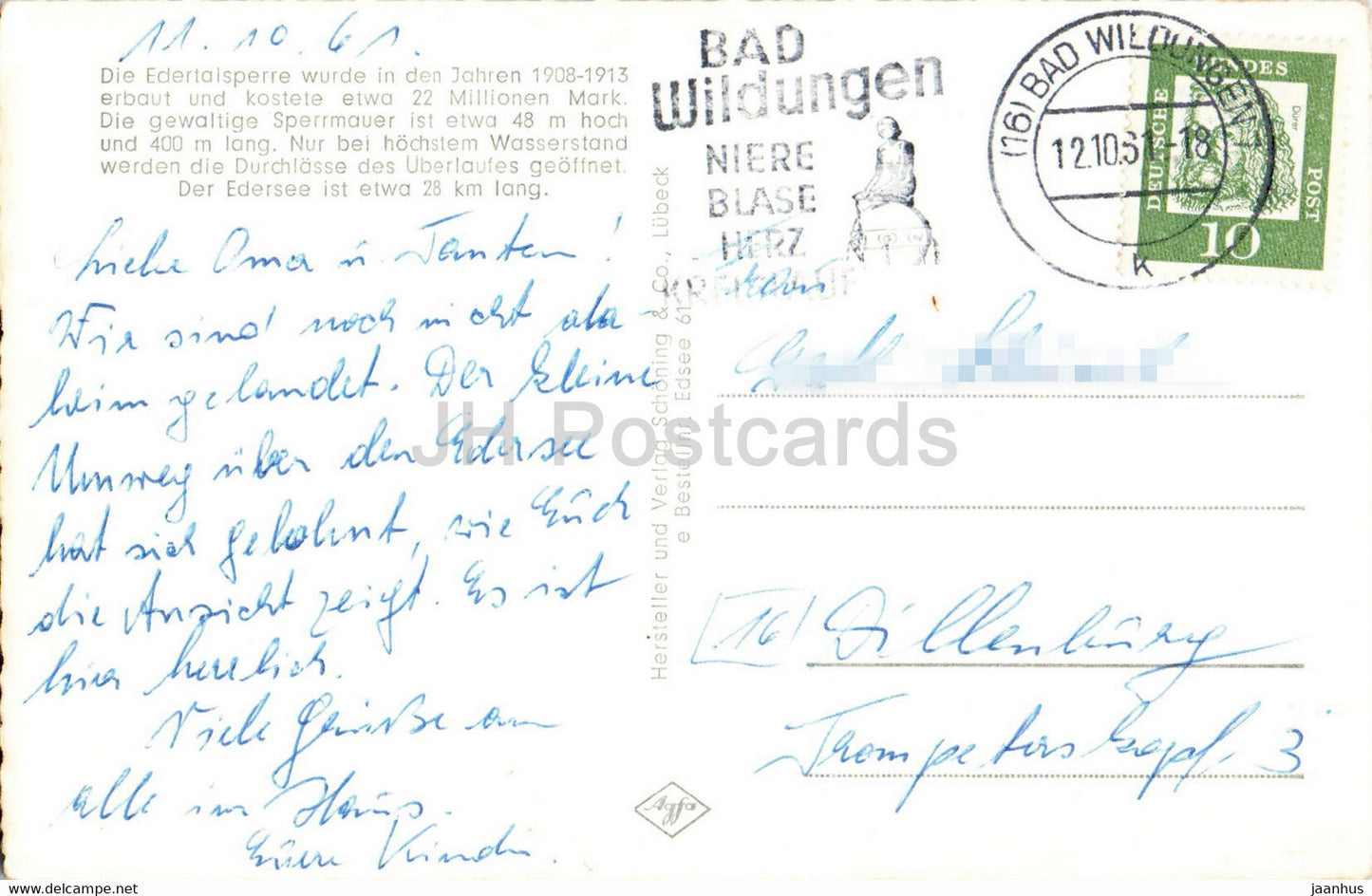 Edertalsperre - Sperrmauer - 1961 - Deutschland - gebraucht