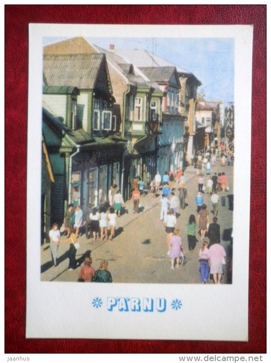 town street - Pärnu - 1976 - Estonia USSR - unused - JH Postcards