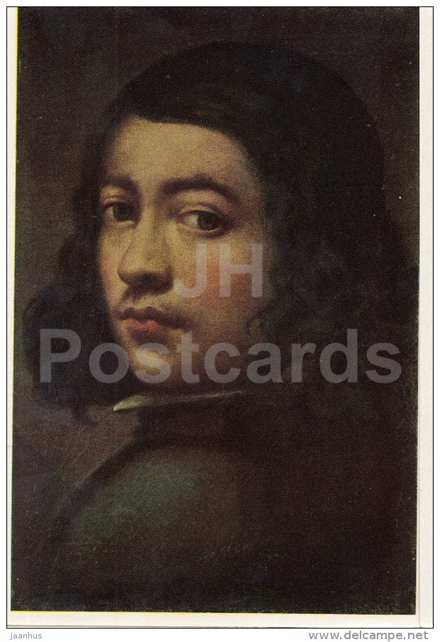 painting by Pedro de Moya - Portrait of a Young Man - Spanish Art - 1963 - Russia USSR - unused - JH Postcards