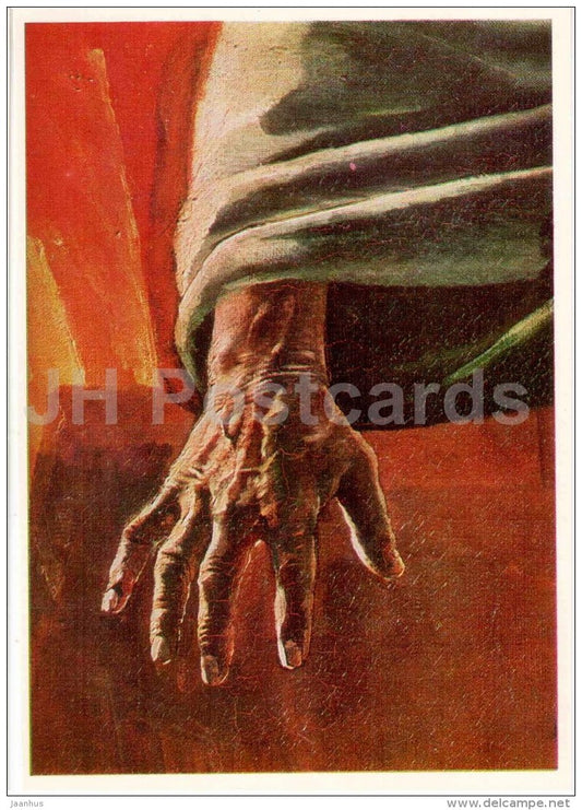 painting by K. Bryullov - Last Day of Pompeii , 1833 - detail - hand - Russian art - 1979 - Russia USSR - unused - JH Postcards
