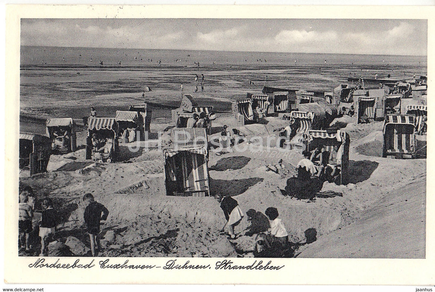 Nordseebad Cuxhaven Duhnen Strandleben - beach - 1953 - Germany - used - JH Postcards