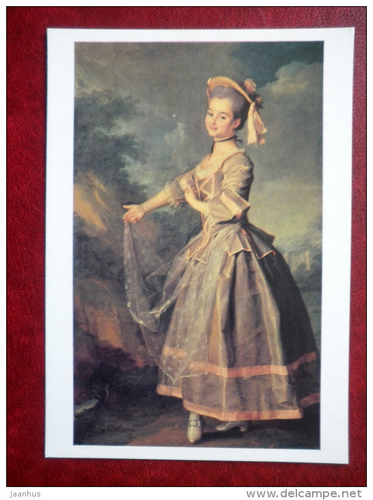 painting by Dmitry Levitzky , Portrait of K. Nelidova , 1773 - russian art - unused - JH Postcards