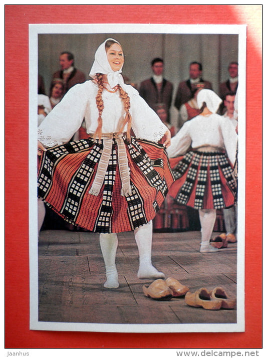 Klumpakojis , Lithuanian Folk Dance in Cloggs I - Lithuanian Folk Dance - folk costumes - 1979 - USSR Lithuania - unused - JH Postcards