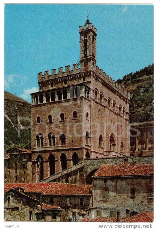 palazzo dei Consoli - Consuls` Palace - Gubbio - Perugia - Umbria - 21990 - Italia - Italy - unused - JH Postcards