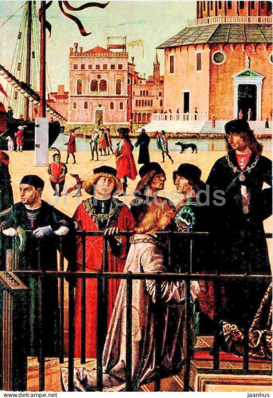 Painting by Vittore Carpaccio - Arrival of the Embassadors at the Court of Brittany's King Italian art - Italy - unused - JH Postcards