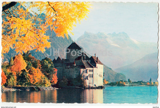 Lac Leman - Chateau de Chillon et Dents du Midi - 3010 - Switzerland - 1958 - used - JH Postcards