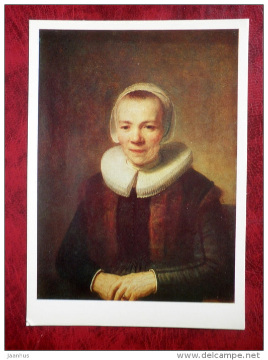 Painting by Rembrandt - Portrait of Baertjen Martens Doomer . ca 1640 - dutch Art - unused - JH Postcards